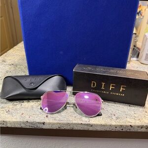 Diff Eyewear Dash Pink Aviator Sunglasses